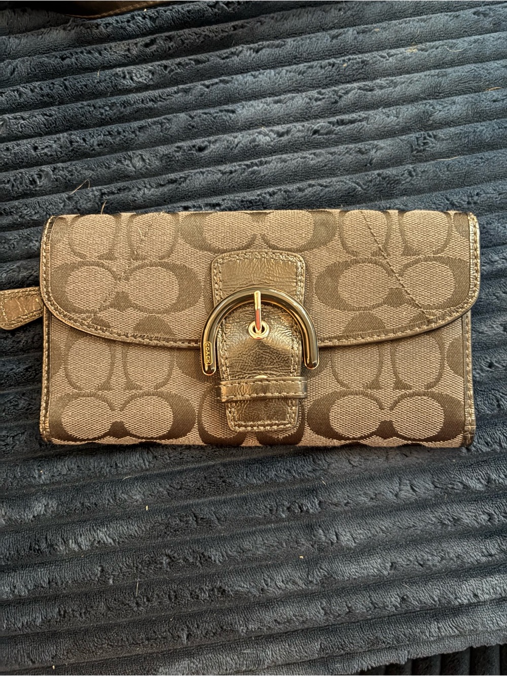 Coach black Signature Canvas Wallet